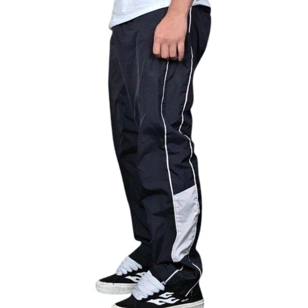 Vintage Reebok Track Pants Mens  M Black White Windbreaker Medium